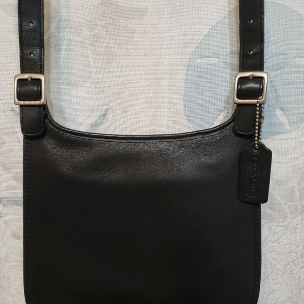 Vintage Coach Black Leather Slim Hippie Flap Costa Rica 9134 Crossbody Bag Purse - Picture 9 of 9
